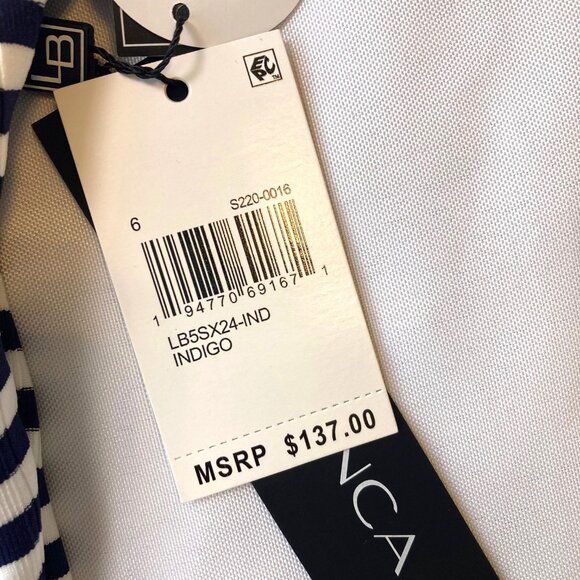 La Blanca Set Sail Lingerie One Piece Swimsuit Women's 6 Indigo Stripe NWT - Picture 8 of 12